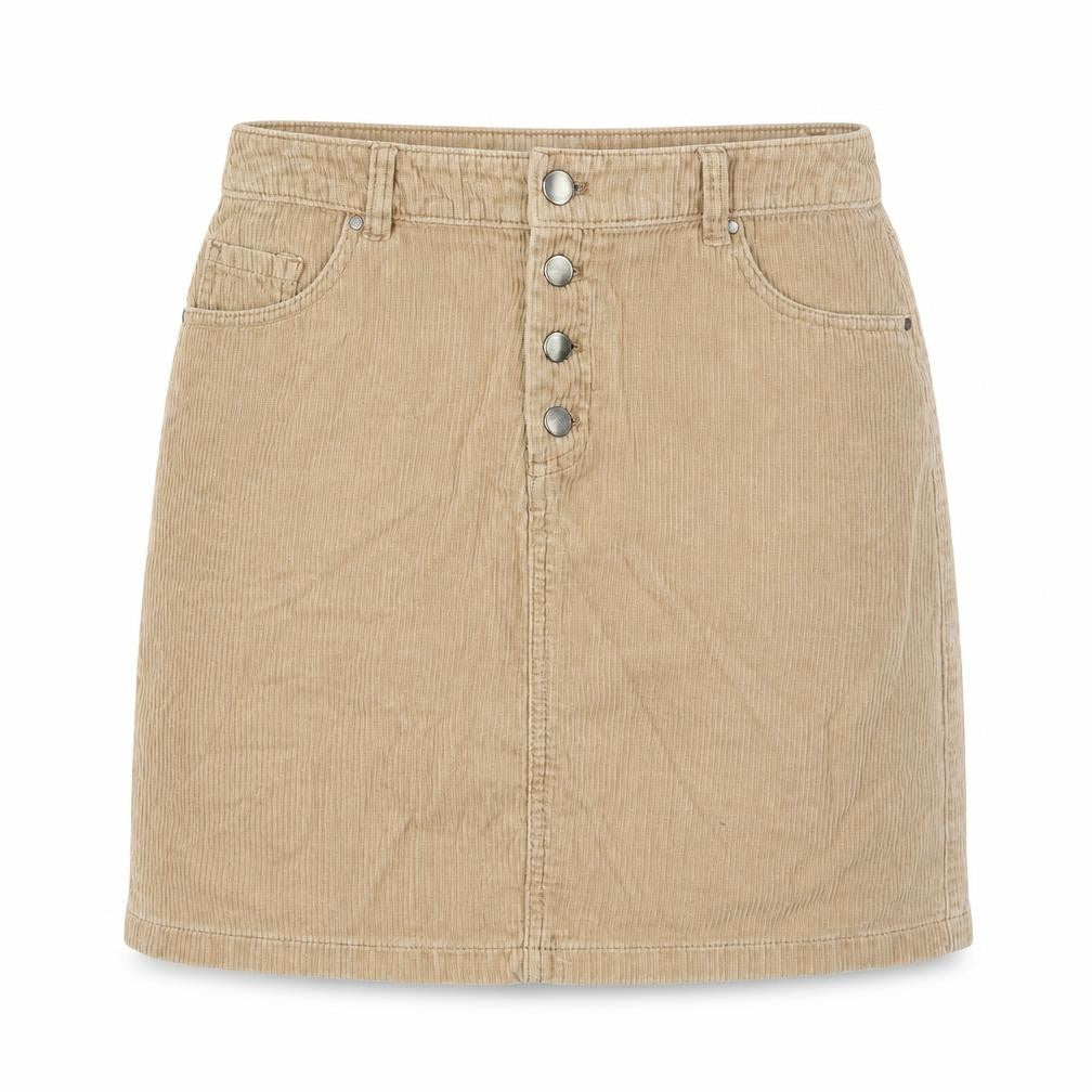TU Womens Brown Cotton A-Line Skirt Size 8 Button - Pockets