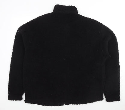 Additional front view of ASOS men’s black jacket, size S, zip
