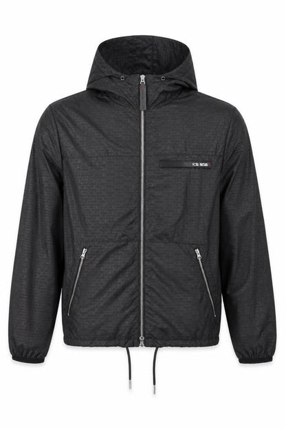 Noir Mens Black Geometric Jacket Size S Zip - Logo