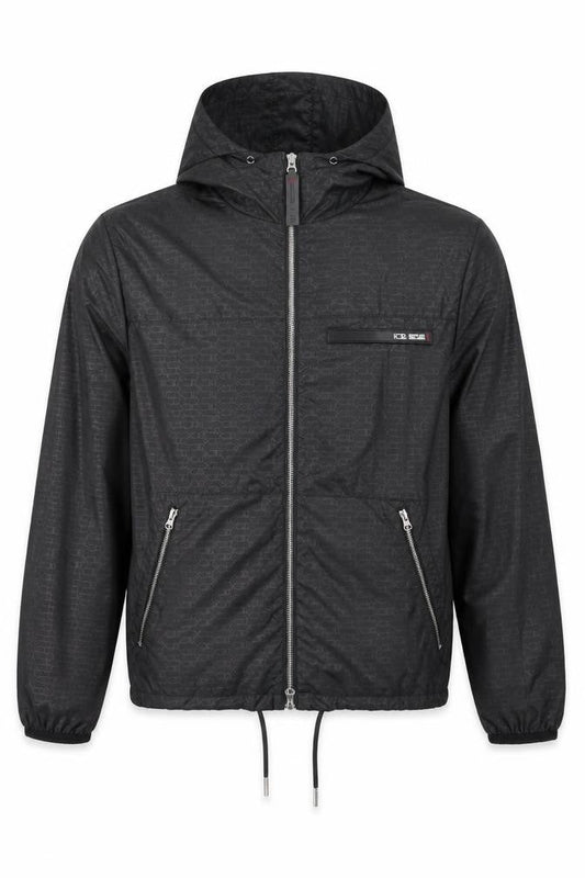 Noir Mens Black Geometric Jacket Size S Zip - Logo