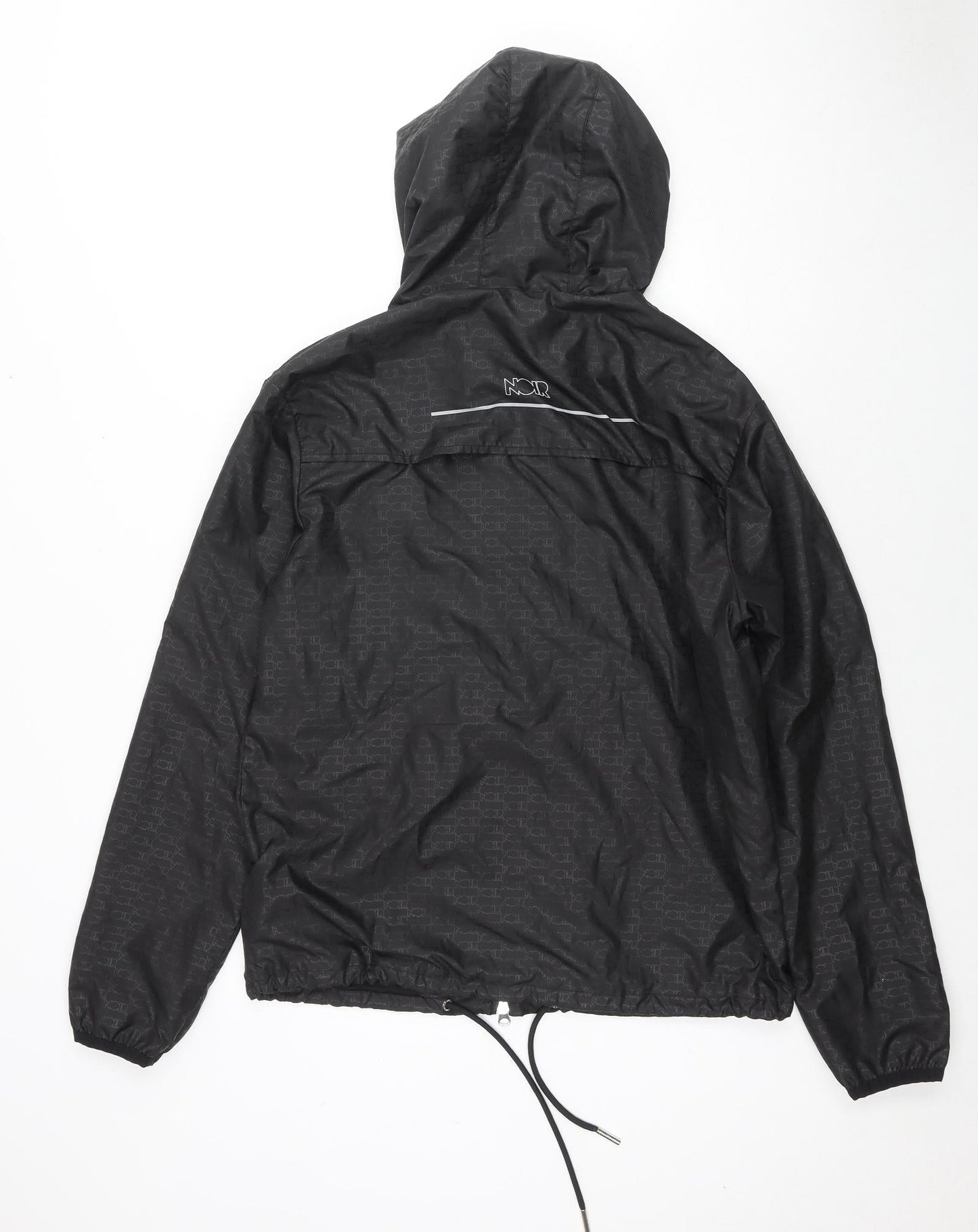 Noir Mens Black Geometric Jacket Size S Zip - Logo