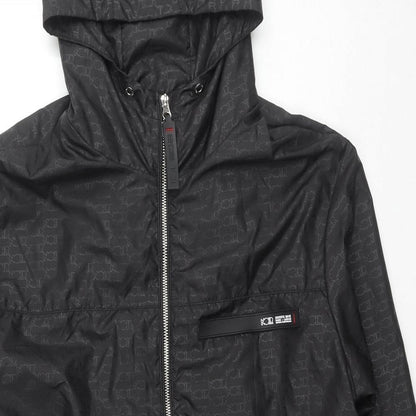 Noir Mens Black Geometric Jacket Size S Zip - Logo