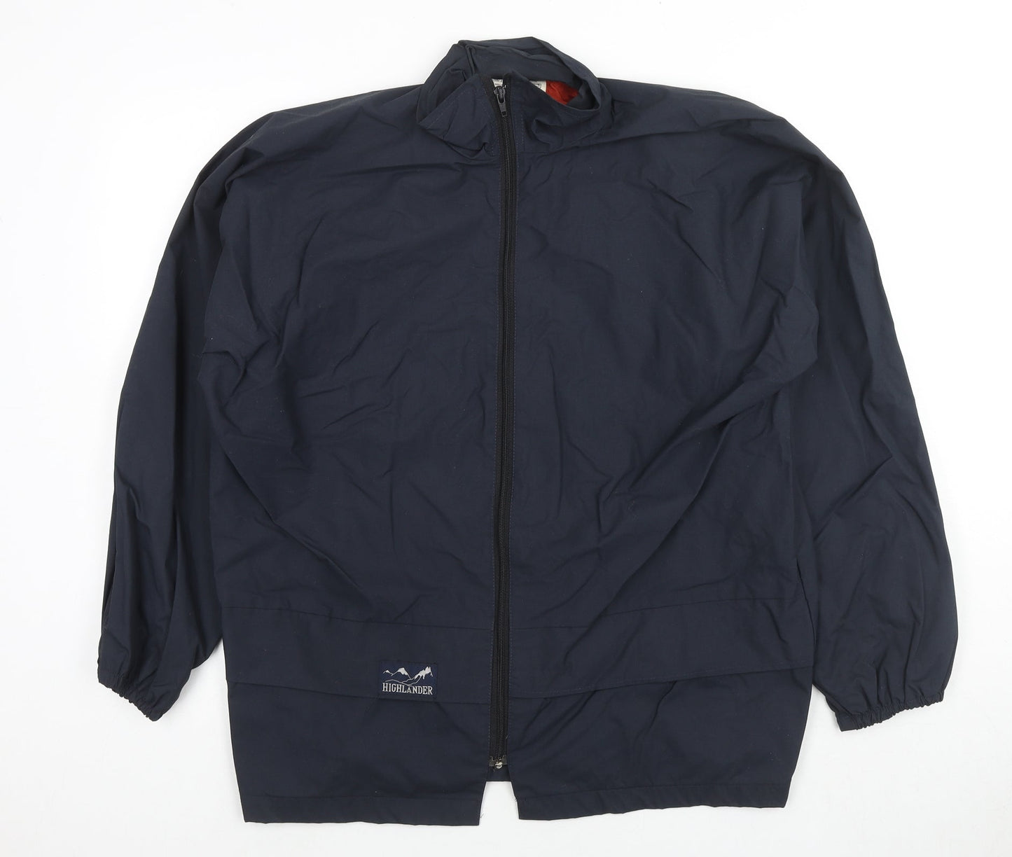 Highlander Mens Blue Rain Coat Jacket Size M Zip - Waterproof