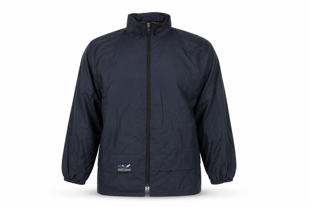 Highlander Mens Blue Rain Coat Jacket Size M Zip - Waterproof