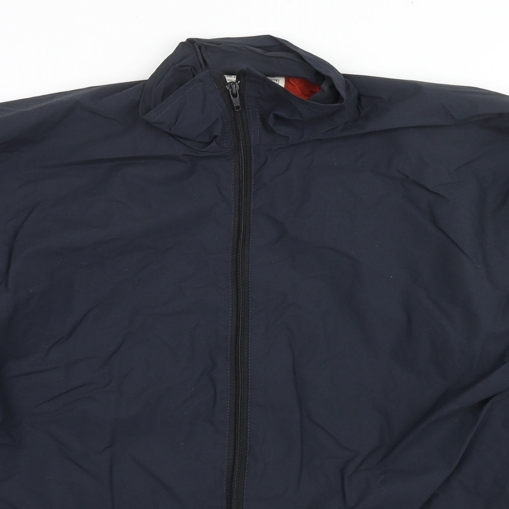Highlander Mens Blue Rain Coat Jacket Size M Zip - Waterproof
