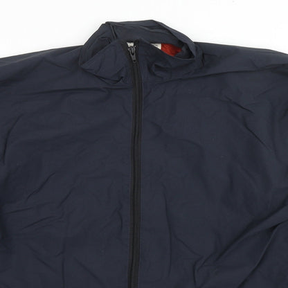 Highlander Mens Blue Rain Coat Jacket Size M Zip - Waterproof
