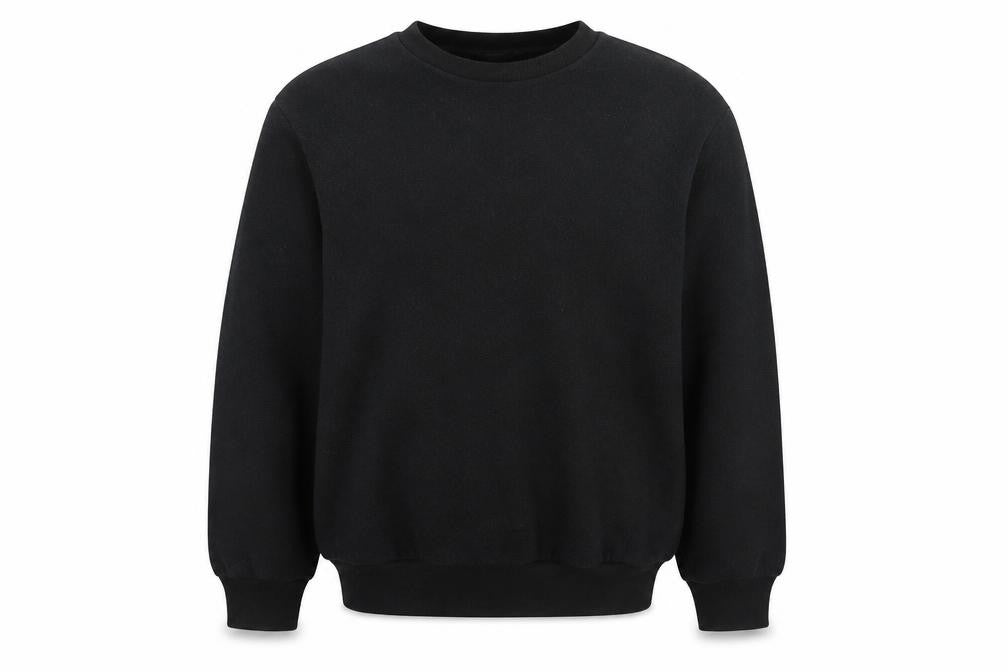 PRETTYLITTLETHING Mens Black Polyester Pullover Sweatshirt Size S