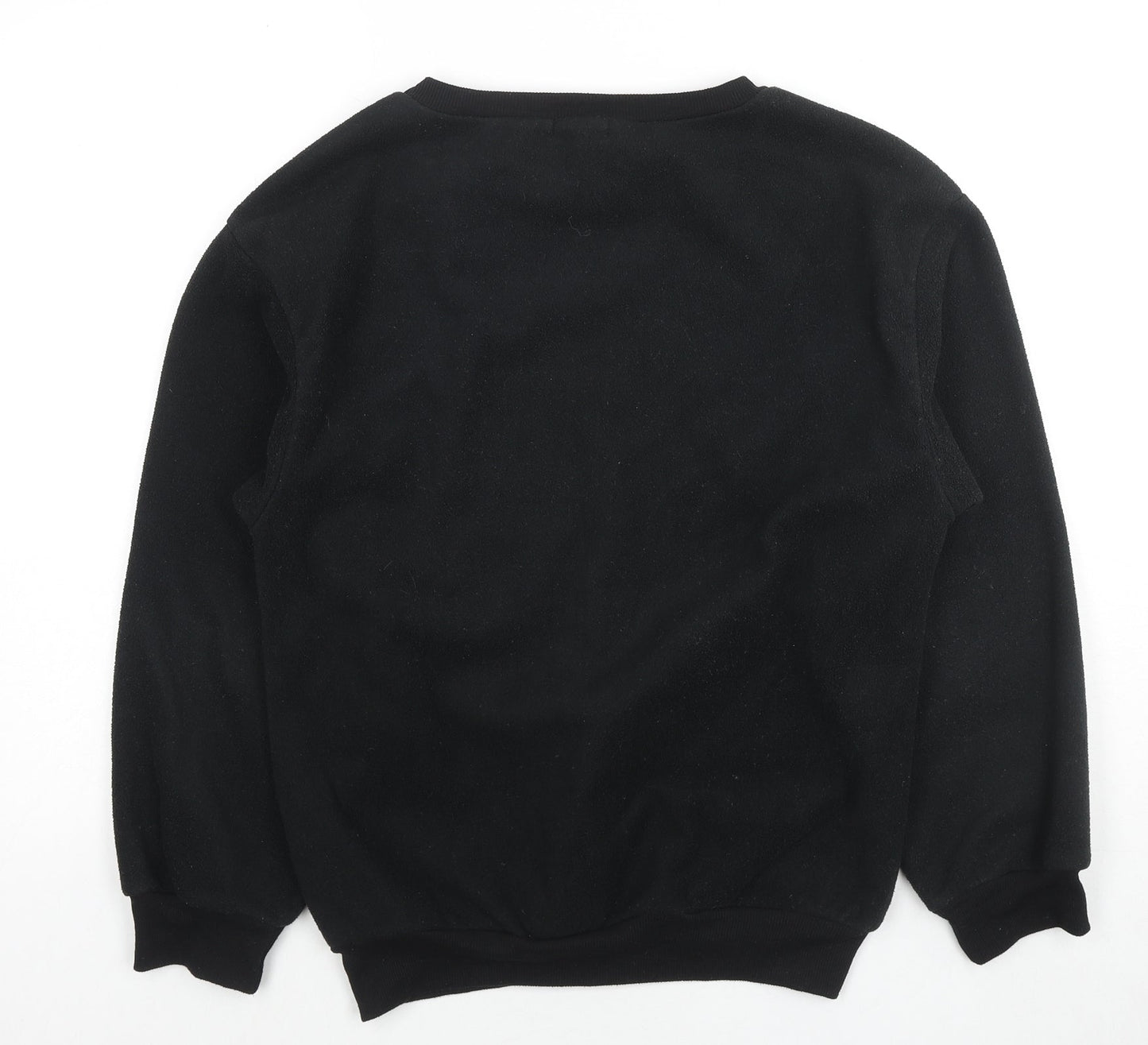 PRETTYLITTLETHING Mens Black Polyester Pullover Sweatshirt Size S