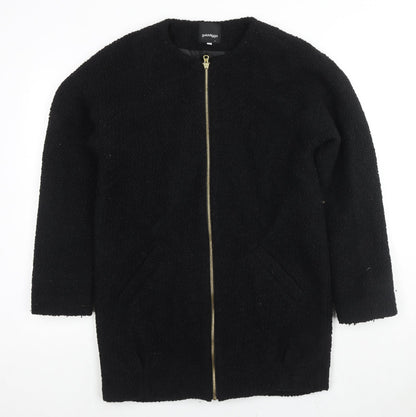 Golddigga Womens Black Overcoat Coat Size 8 Zip
