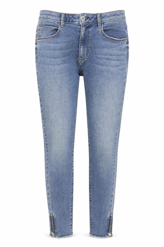 Marks & Spencer Womens Blue Cotton Skinny Jeans Size 8 L26 in Regular Zip