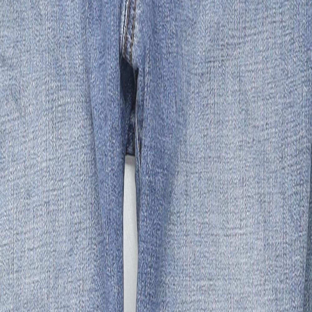 Marks and Spencer Womens Blue Cotton Skinny Jeans Size 8 L26 in Regular Zip