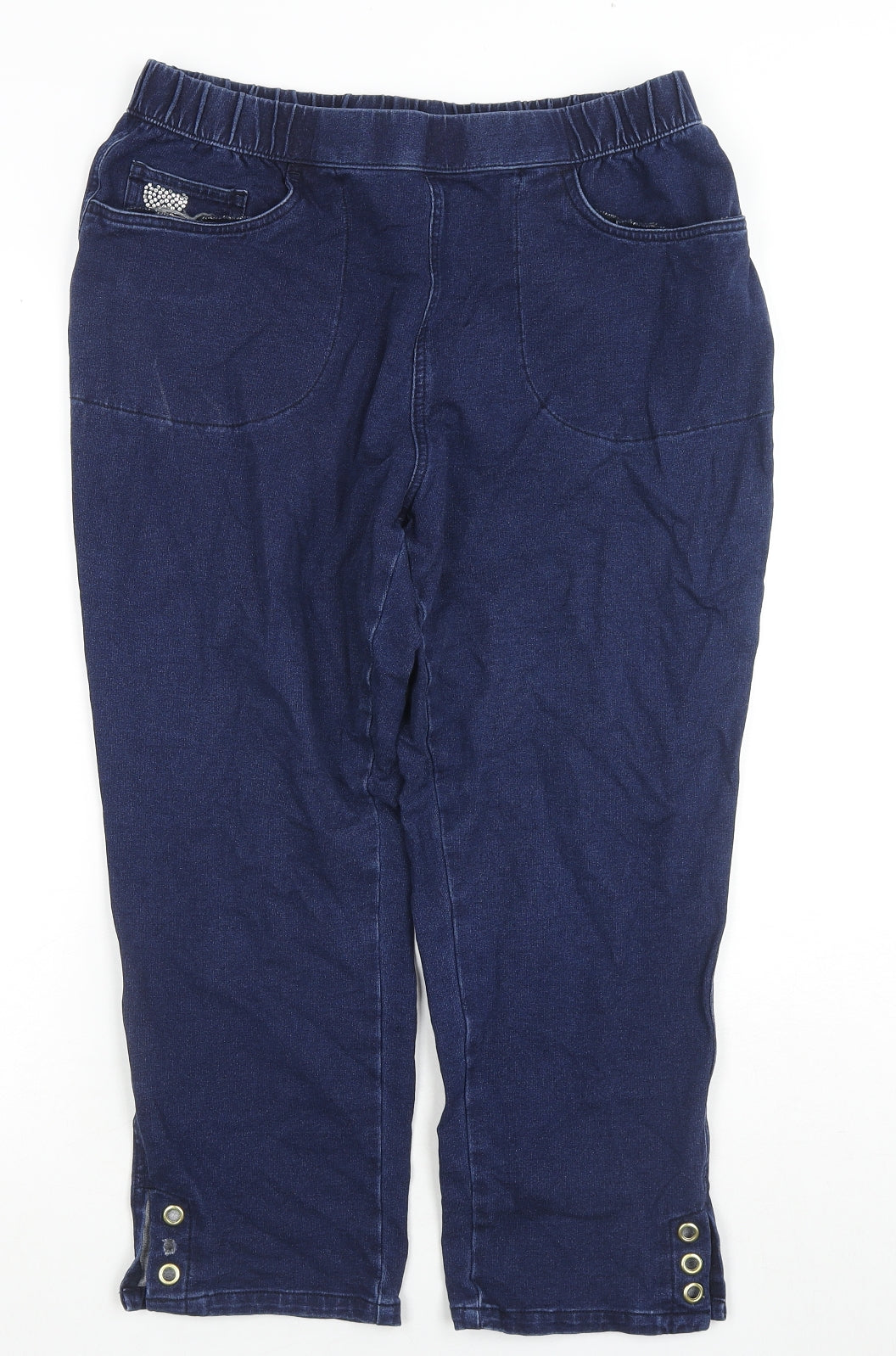 Dream Jeans Womens Blue Cotton Capri Jeans Size M L20 in Regular