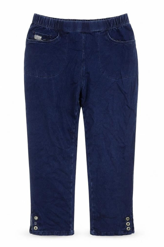 Dream Jeans Womens Blue Cotton Capri Jeans Size M L20 in Regular