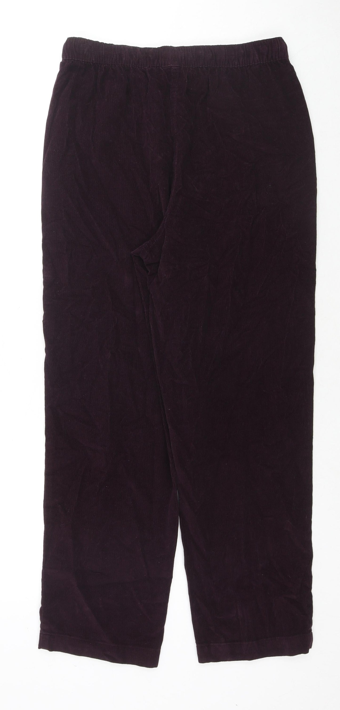 EWM Womens Purple Cotton Trousers Size 10 L25 in Regular Drawstring