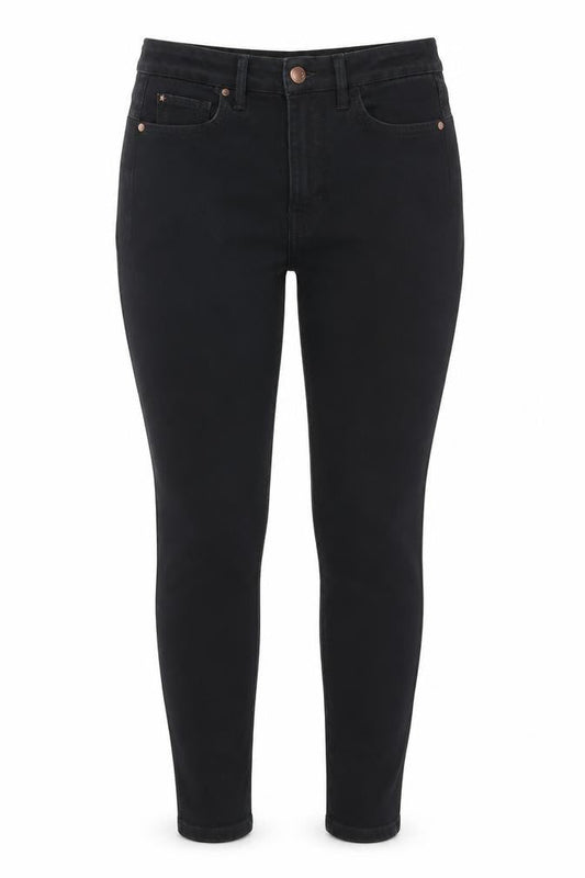 Marks & Spencer Womens Black Cotton Skinny Jeans Size 8 L26 in Regular Zip