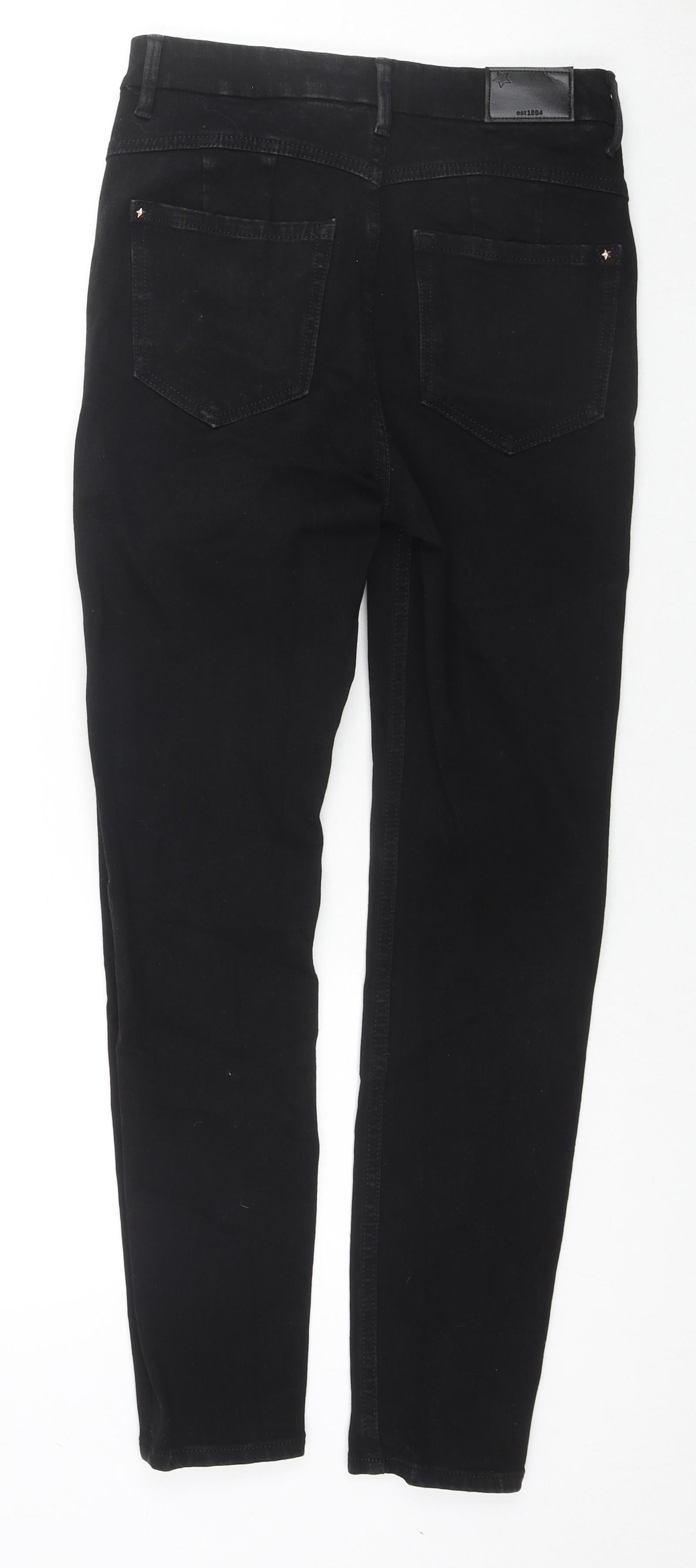 Marks and Spencer Womens Black Cotton Skinny Jeans Size 8 L26 in Regular Zip