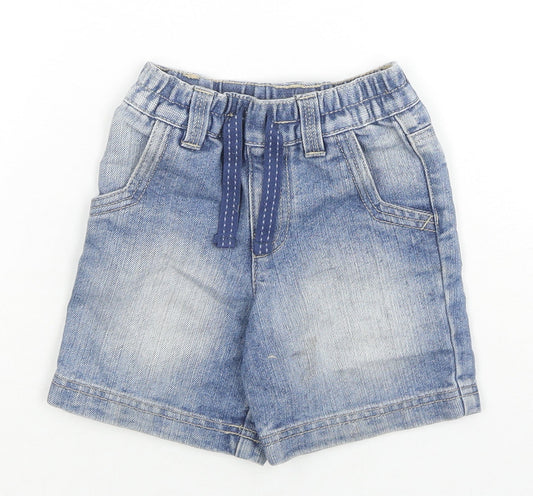 George Girls Blue Cotton Cropped Jeans Size 18-24 Months Zip