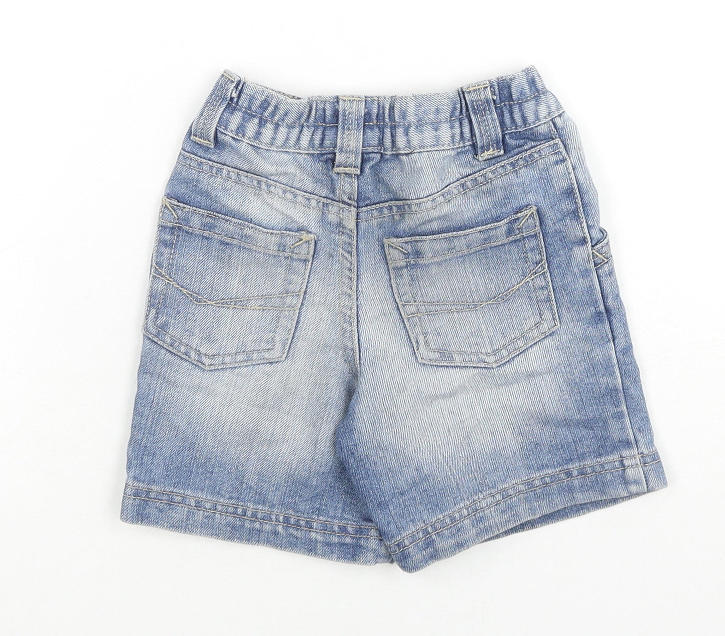 George Girls Blue Cotton Cropped Jeans Size 18-24 Months Zip