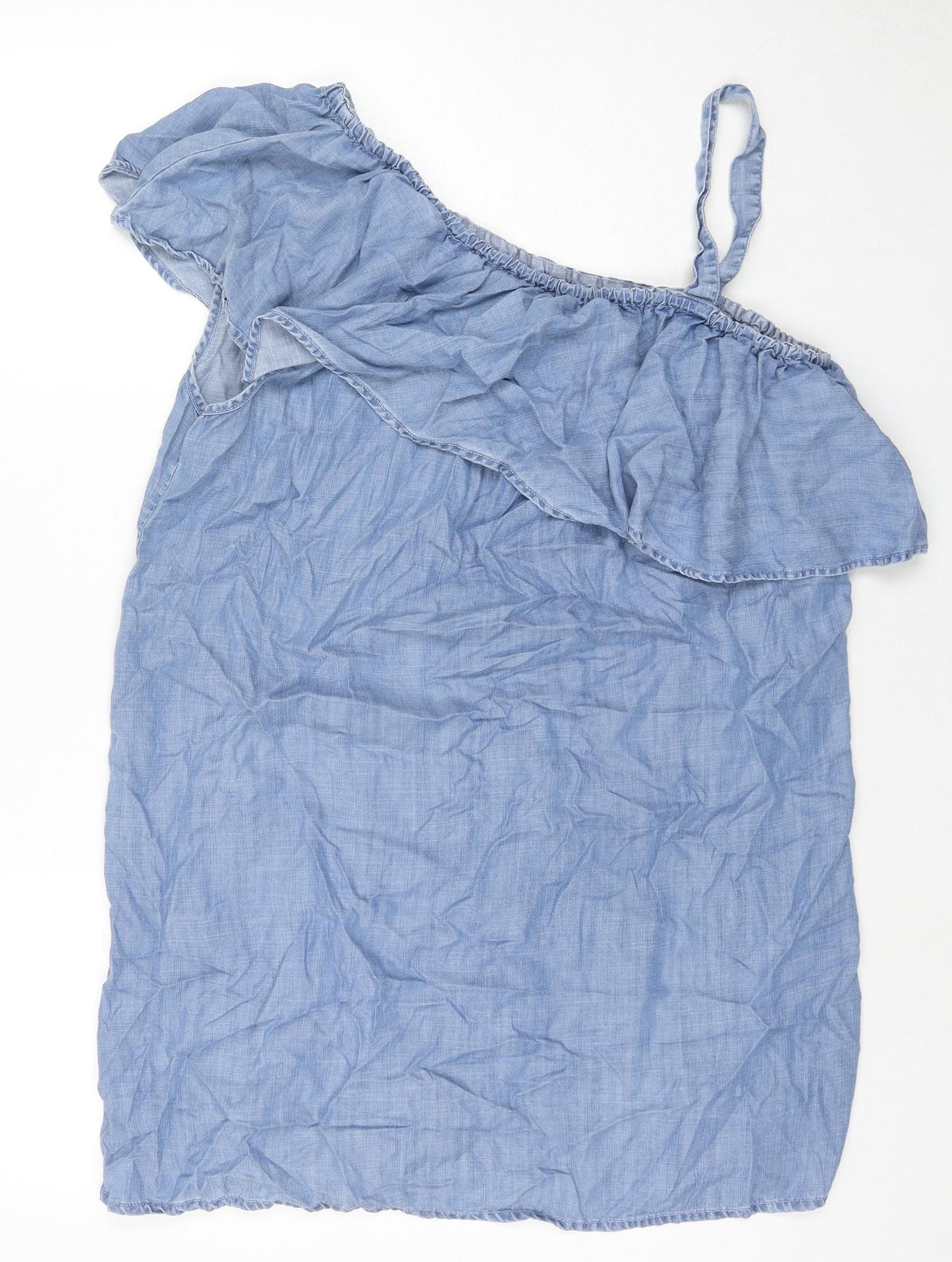Papaya Womens Blue Lyocell Tank Dress Size 16 Off the Shoulder Pullover