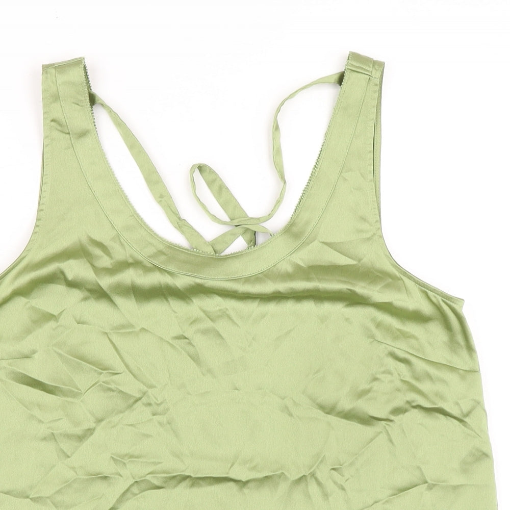 Marks and Spencer Womens Green Polyester Camisole Blouse Size 10 Round Neck