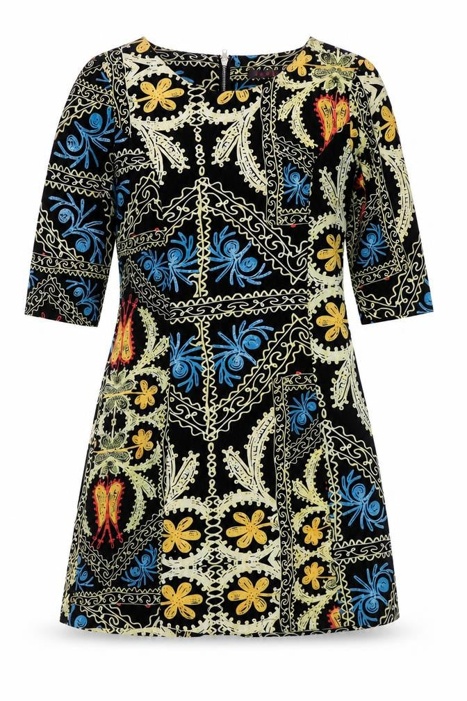 tenki Womens Multicoloured Polyester A-Line Size 12 Round Neck Zip