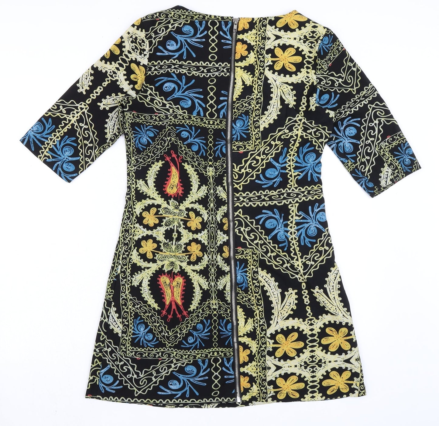 tenki Womens Multicoloured Polyester A-Line Size 12 Round Neck Zip