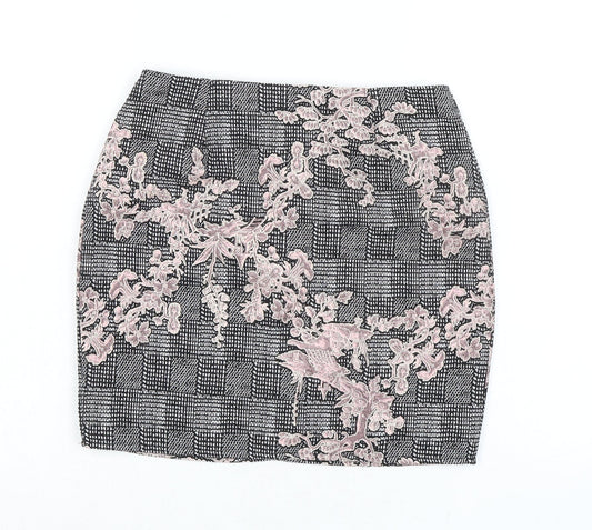 Missguided Womens Multicoloured Polyester A-Line Skirt Size 8 Zip