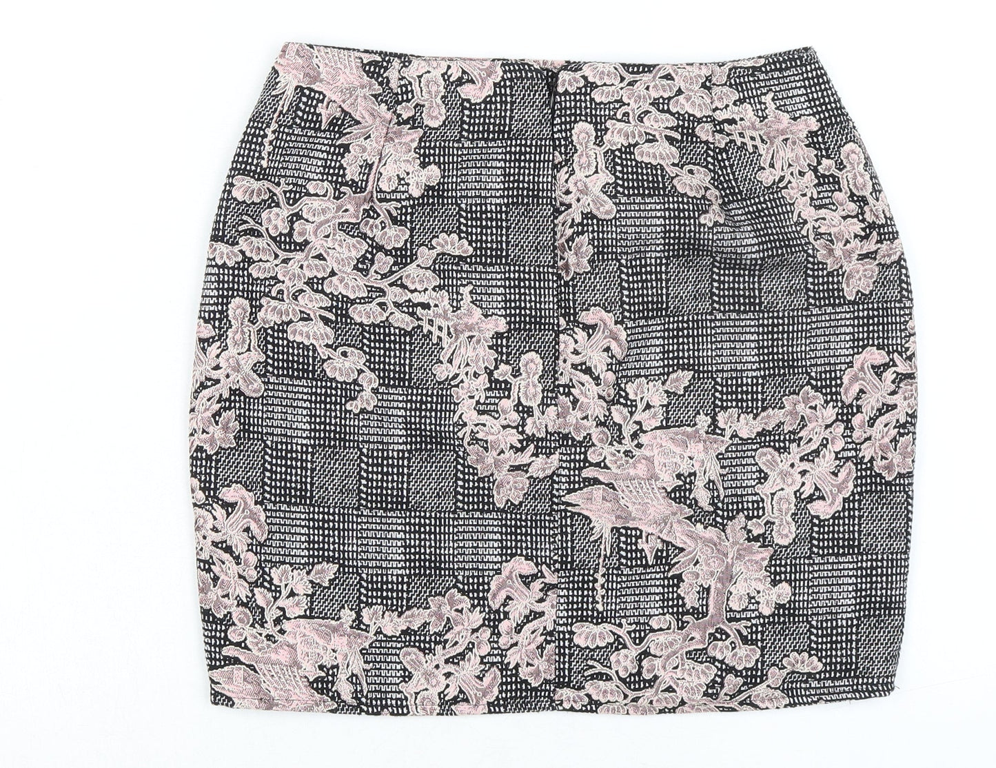 Missguided Womens Multicoloured Polyester A-Line Skirt Size 8 Zip