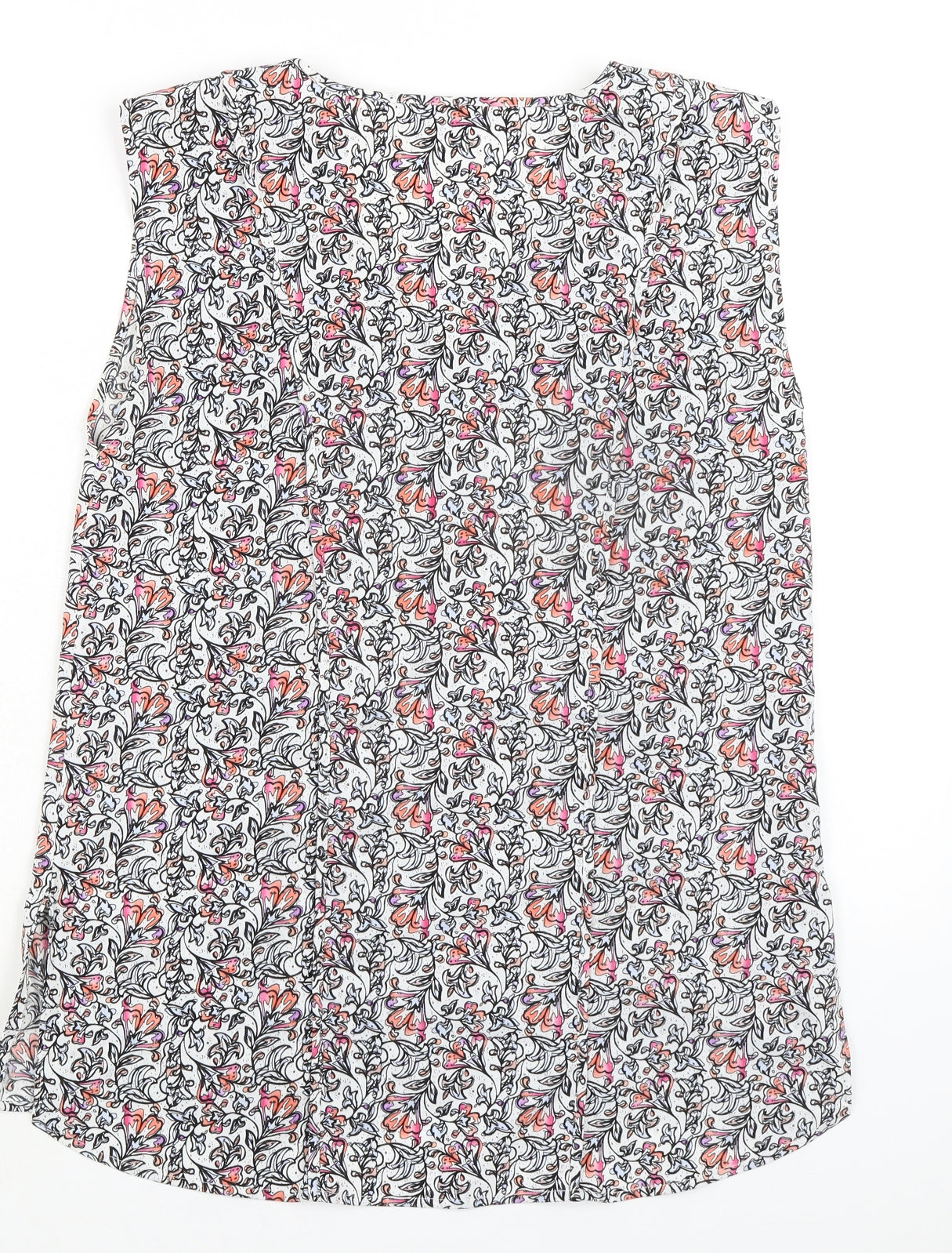 Warehouse Womens Multicoloured Floral Polyester Basic Blouse Size 12 V-Neck