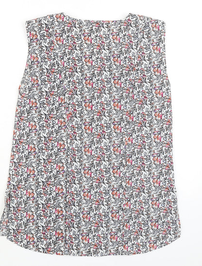 Warehouse Womens Multicoloured Floral Polyester Basic Blouse Size 12 V-Neck