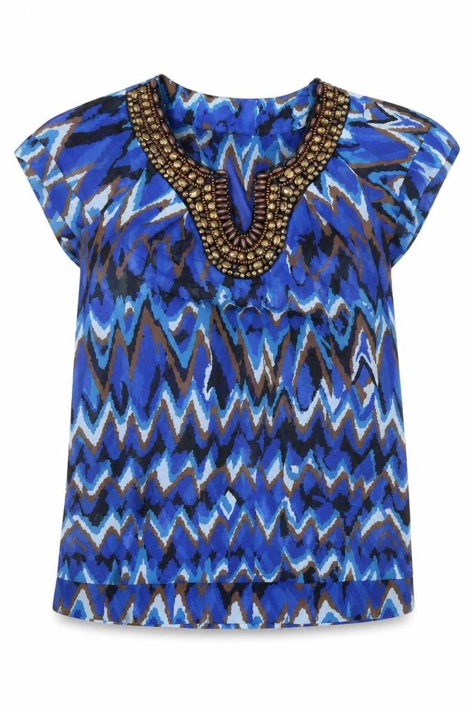 Debenhams Womens Blue Polyester Basic Blouse Size 10 Sweetheart - Shear