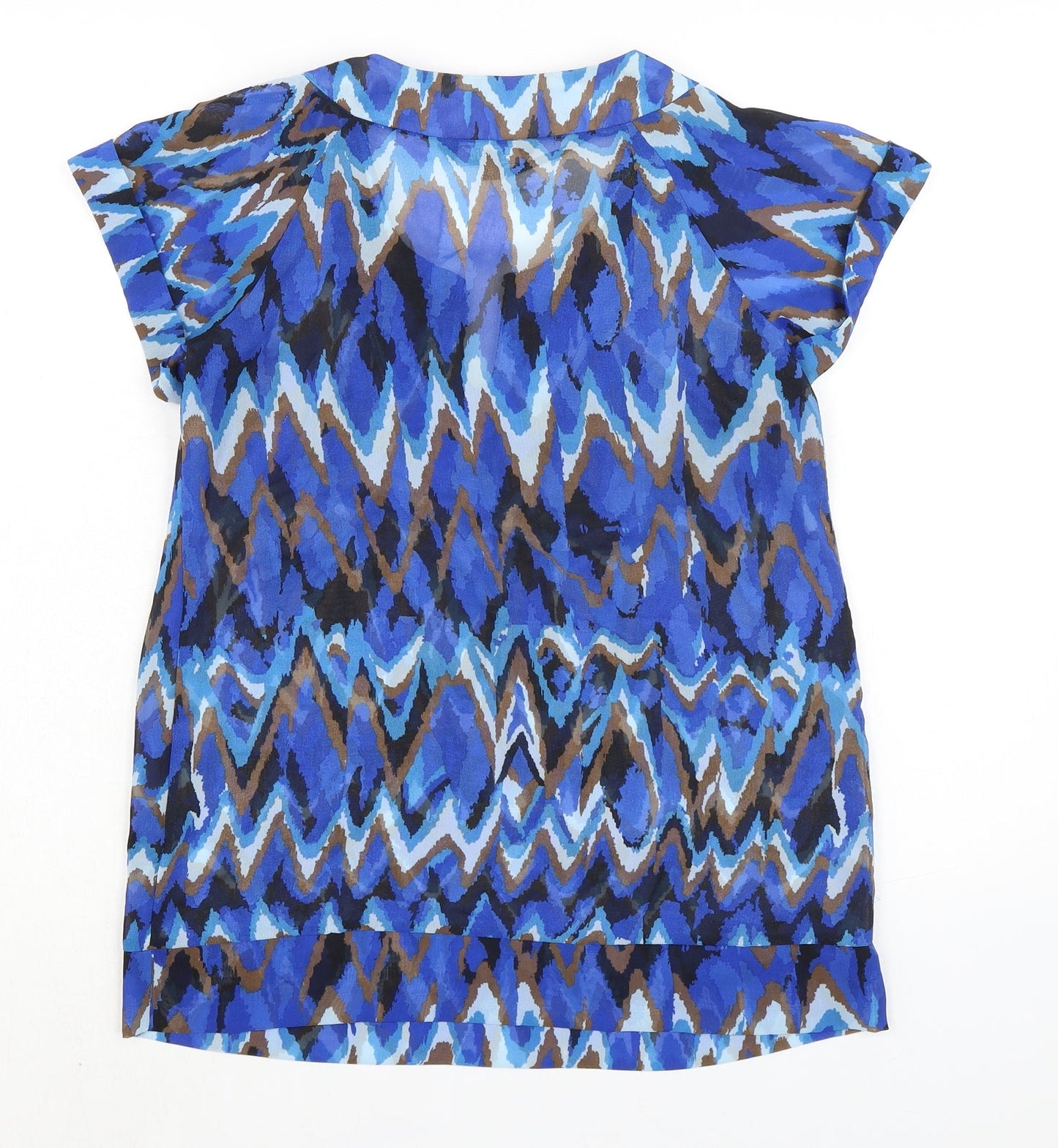 Debenhams Womens Blue Polyester Basic Blouse Size 10 Sweetheart - Shear