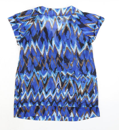 Debenhams Womens Blue Polyester Basic Blouse Size 10 Sweetheart - Shear