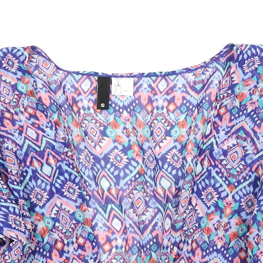 Divided by H&M Womens Multicoloured Polyester Kimono Blouse Size S V-Neck - Shear