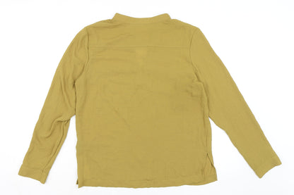 H&M Womens Green Polyester Basic Blouse Size 10 Mock Neck