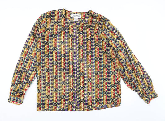 Yres St. Clair Womens Multicoloured Polyester Basic Blouse Size 12 Round Neck
