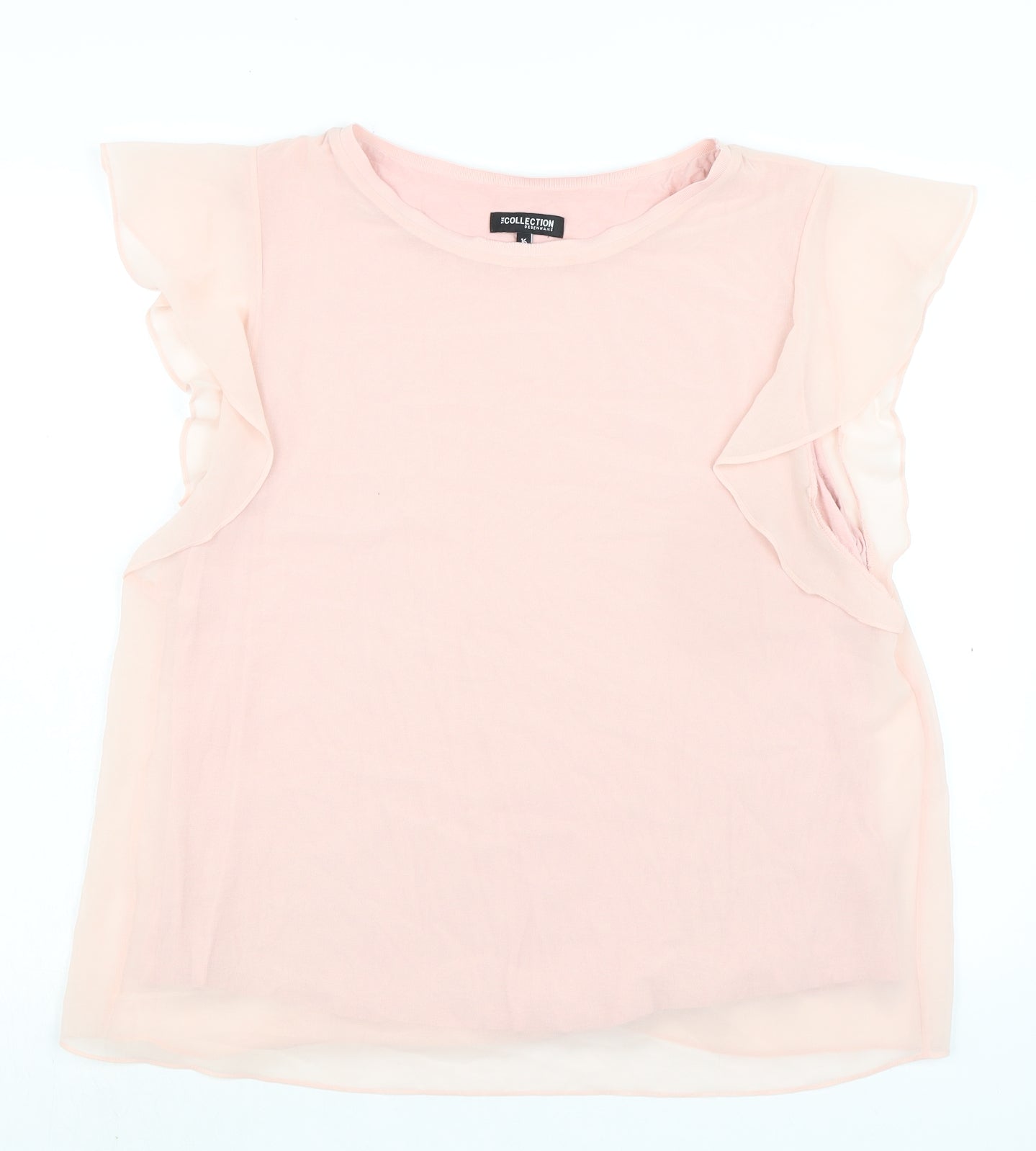 Debenhams Womens Pink Viscose Basic Blouse Size 16 Boat Neck - Layered