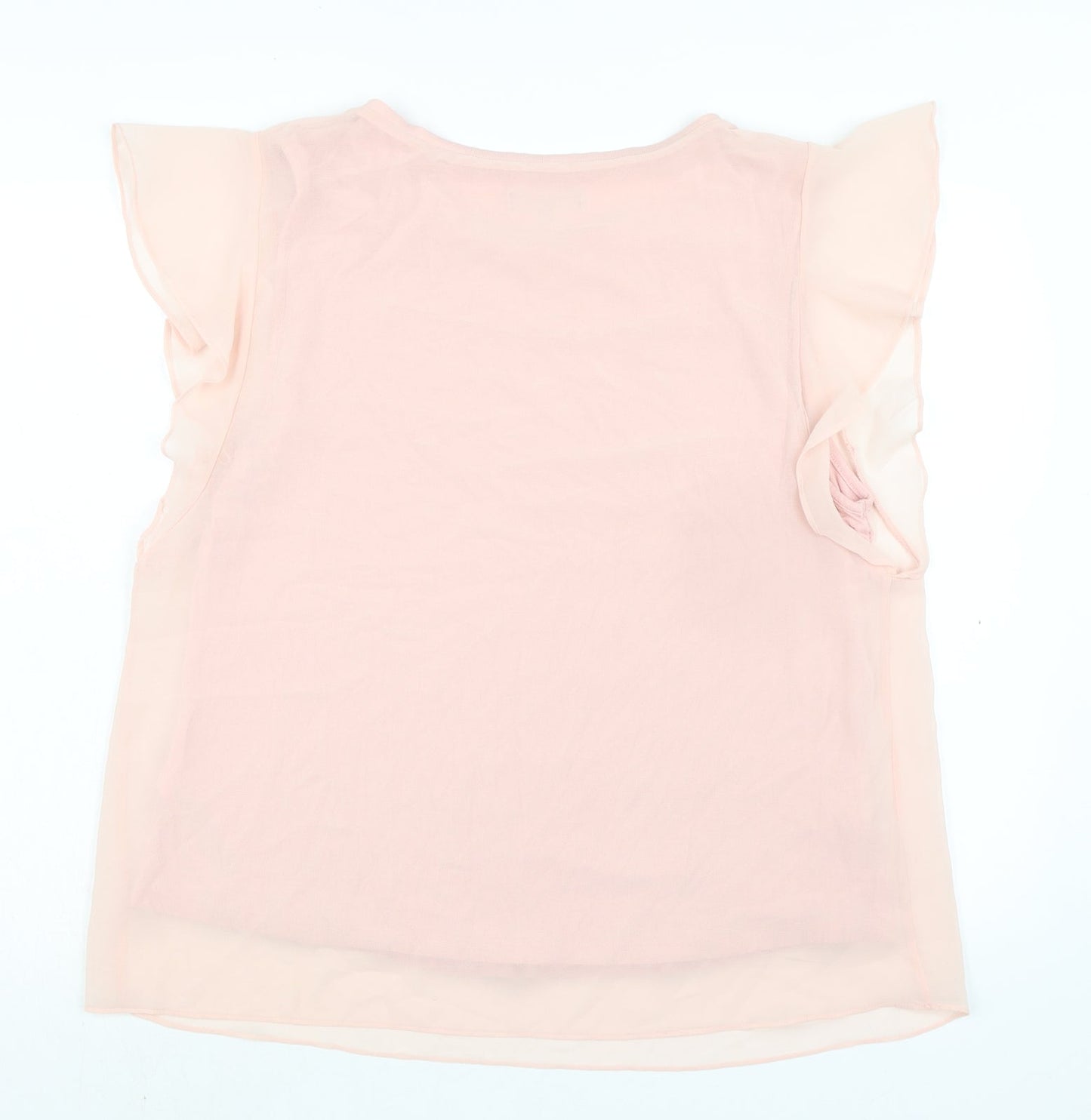 Debenhams Womens Pink Viscose Basic Blouse Size 16 Boat Neck - Layered