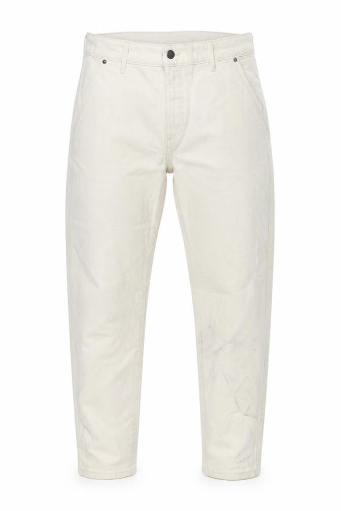 Marks & Spencer Mens Beige Cotton Straight Jeans Size 34 in L30 in Regular Zip