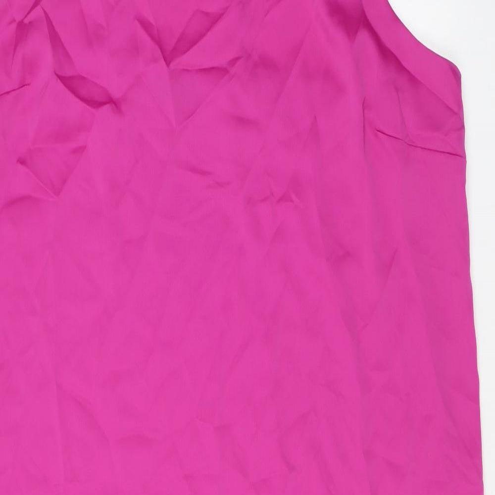 Marks and Spencer Womens Pink Polyester Maxi Size 22 Square Neck Pullover