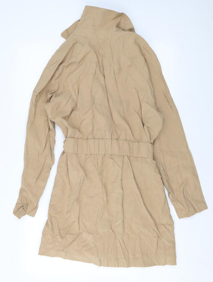 Marks & Spencer Womens Beige Jacket Blazer Size 10 Tie
