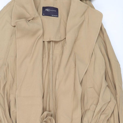 Marks & Spencer Womens Beige Jacket Blazer Size 10 Tie