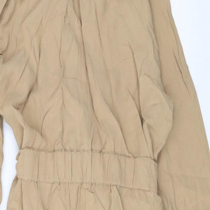 Marks & Spencer Womens Beige Jacket Blazer Size 10 Tie