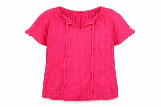 Marks and Spencer Womens Pink Cotton Basic Blouse Size 10 V-Neck