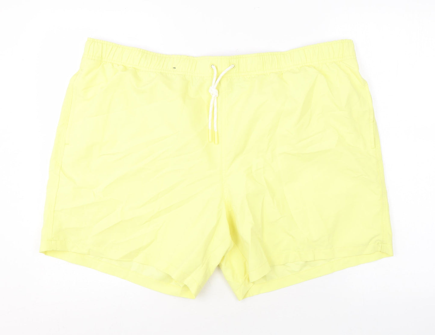 Marks and Spencer Mens Yellow Polyester Bermuda Shorts Size 3XL L6 in Regular Drawstring