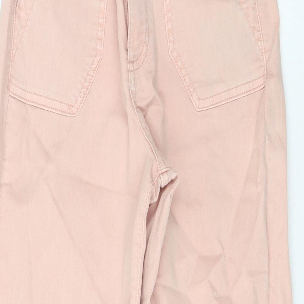 Marks and Spencer Womens Pink Cotton Skinny Jeans Size 6 L27 in Regular Zip