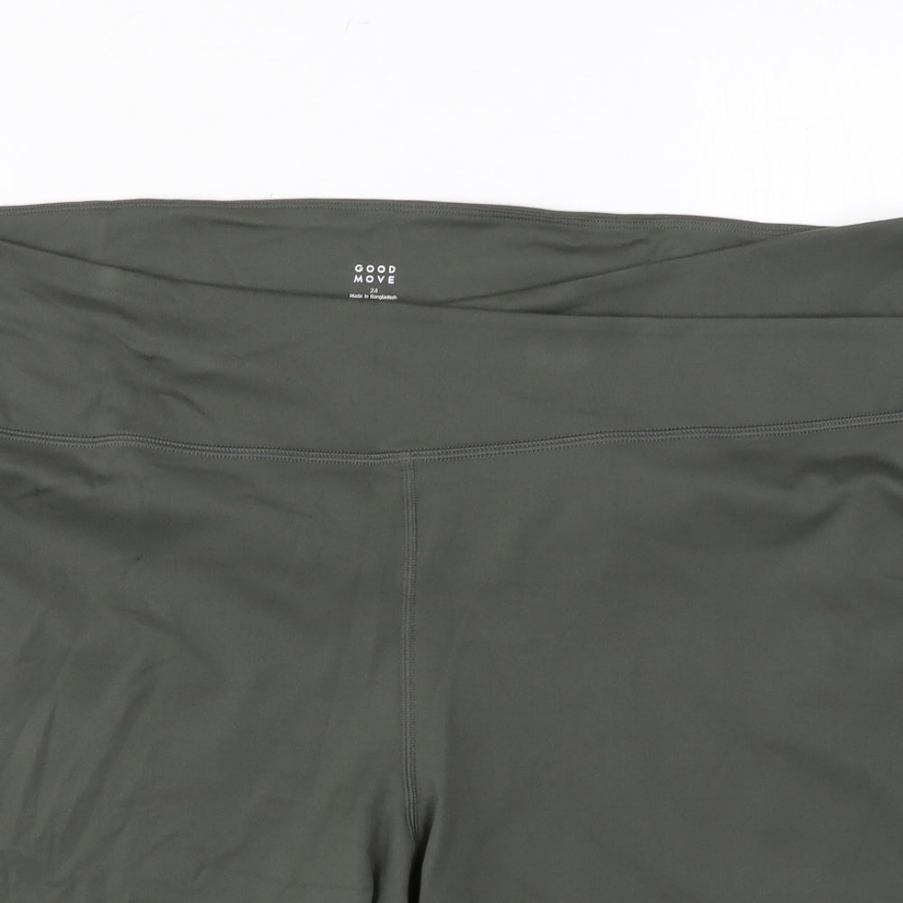 Good Move Womens Green Polyester Biker Shorts Size 24 L7 in Regular