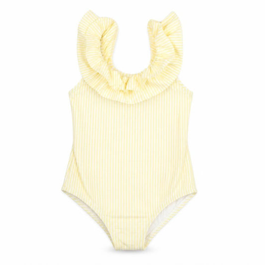 Marks & Spencer Girls Yellow Striped Polyester Unitard One-Piece Size 12-18 Months Pullover - Swimming Costume