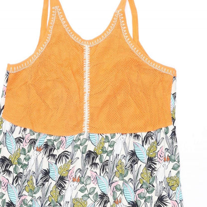Next Womens Multicoloured Floral Cotton Shift Size 14 Scoop Neck Pullover