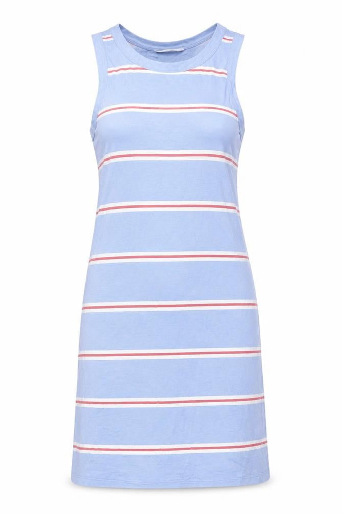 Marks & Spencer Womens Blue Striped Cotton Mini Size S Round Neck Pullover